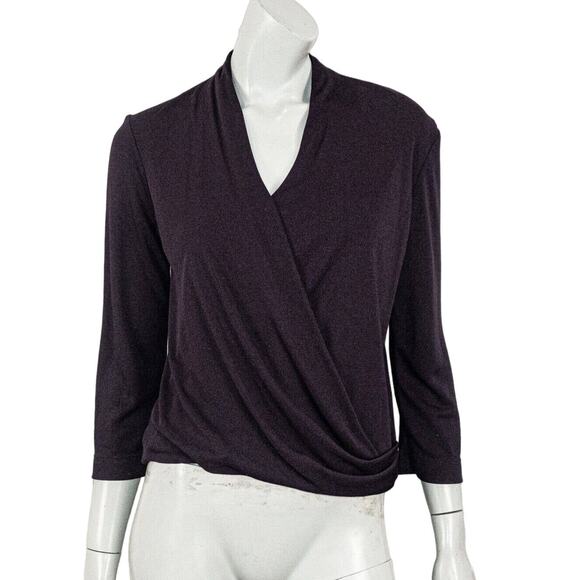 M.M. LaFleur $165 Cross Deneuve Blouse Purple Size Small - Picture 1 of 7